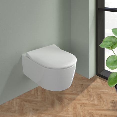 Villeroy & Boch Slim Softclosing Sedile rimovibile con freno di caduta per bacinelle, Duroplast (8M30S101)