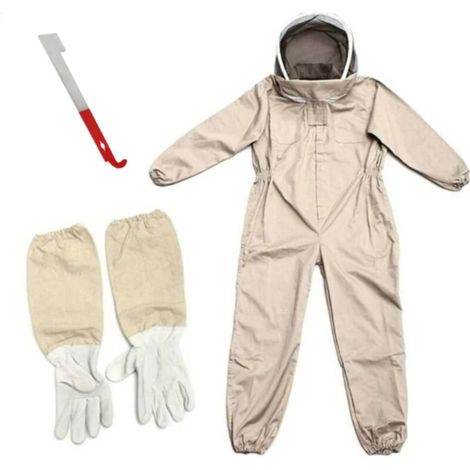 MINE Vêtements d'apiculture Vêtements d'apiculture Vêtements d'apiculteur professionnel - Avec voile autoportant et gants longs XL+un outil (1/5)