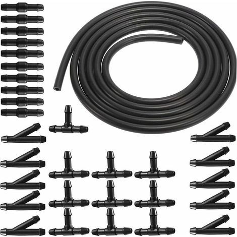 Kit di riparazione tubo flessibile per liquido lavavetri nero da 3 m, tubo flessibile per sistema lavavetri, tubo flessibile per autoveicoli, tubo flessibile isolato, tubo flessibile universale per si (1/4)