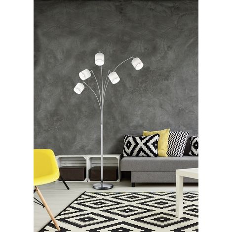 Lampadaire design, Lampadaire arc 5 lampes Tommy Blanc en Metal, TRIO (1/5)