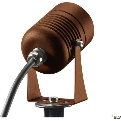 SLV – Projecteur à piquer Led 6W 3000K – Métal brun rouille – 8cm – Pour éclairage extérieur ciblé – 1002203