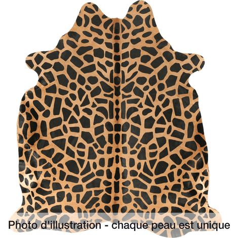 Peau de vache safari girafe 3-4m2 jaune noir - Jaune, noir