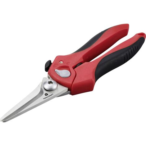 TOOLCRAFT TO-9625917 Ciseaux universels 205 mm rouge, noir A768203 (1/5)
