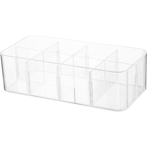 Organisateur de sous-vêtements 8 grilles PS boîte de rangement de chaussettes pantalons transparents pour la chambre à coucher de la maison (1/5)