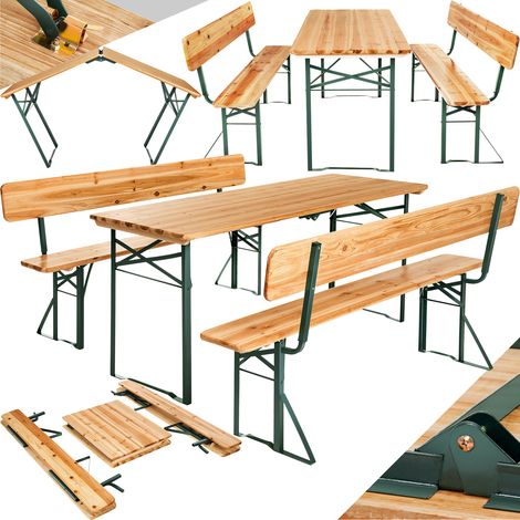 Ensemble de table et bancs avec dossiers 8 places pliables