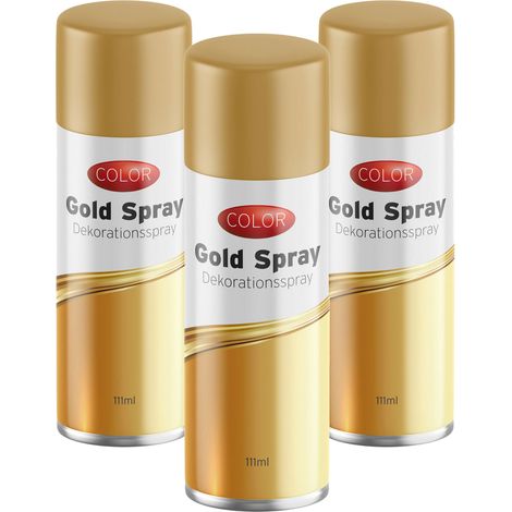 Dekospray gold 111 ml - 3er Pack - Glitzer Spray zum Basteln