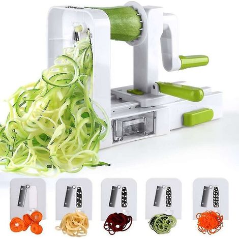 Gemüsespiralschneider mit 4 Klingen, faltbarer Spiralschneider für Zucchini, vegetarische Nudeln, Pasta und Spaghetti (1/5)