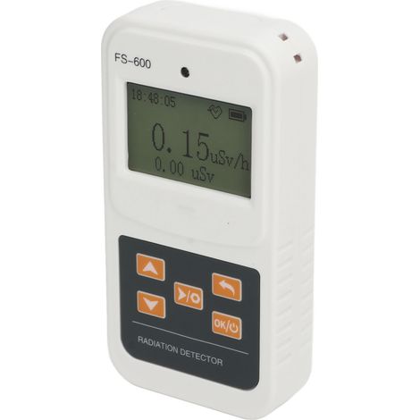 Compteur Geiger, détecteur de rayonnement nucléaire portable, moniteur de rayonnement bêta-gamma-rayons X, affichage numérique, haute précision, blanc (1/5)