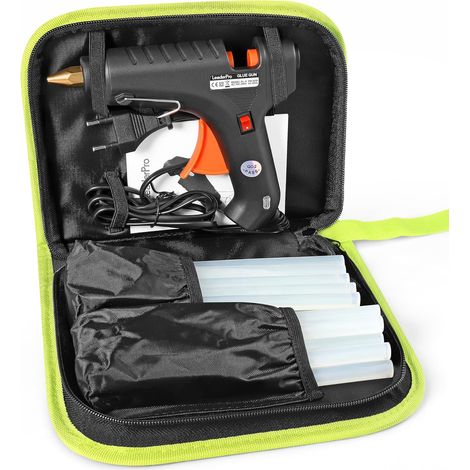 Pistolet à Colle avec une Trousse à Outil, 60W (Plus Efficace que 20W), 20pcs Bâtons de Colle 19cm11mm, pour Bricolages/Loisir Créatifs/DIY, Noir (1/5)