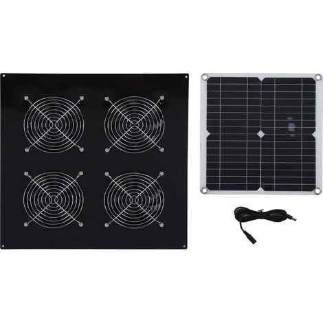 Kit ventilateur solaire 12W IP65 étanche, excellente ventilation extracteur pour poulailler niche chien (1/5)