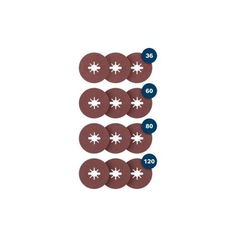 Bosch EXPERT pour métal Disque abrasif fibre R444, 125 mm, K366080120, X-LOCK, 12 pcs (1/5)
