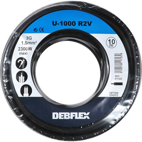 DEBFLEX - BOBINOT U1000R2-V 3G1.5 MM² 10M NOIR - 511323