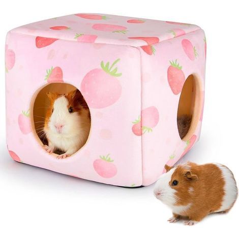 Piggy Hideaway - Machine-Washable Piglet Home Decor - Strawberry Pet Bed Basket