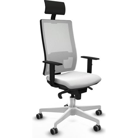 Piqueras y Crespo 1D026G1 Chaise de bureau blanc ergonomique (1/3)