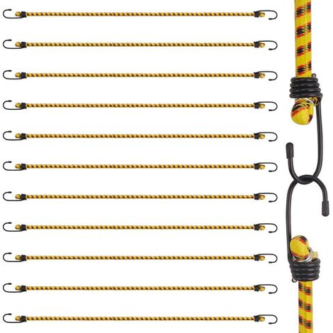 10x Spanngummi 80cm mit Haken, elastische Gepäckspanner für Auto & Fahrrad