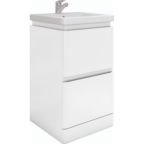 RAK Resort 500mm Matt White Floor Standing Vanity Unit - RAKRSTFSU50600