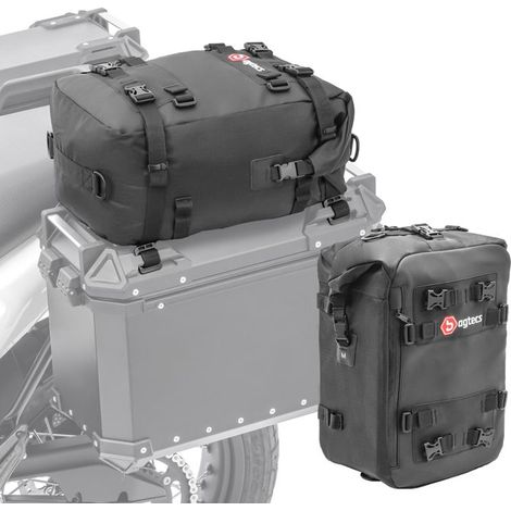 Set 2x Sacoche de couvercle pour valises laterales aluminium / top case KH2
