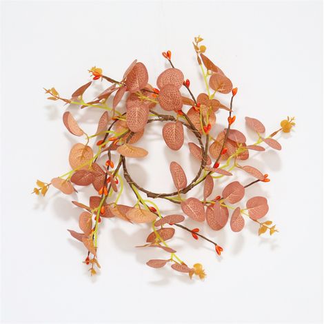 Couronne de fleurs (lot de 2) avec anneaux pour bougies, eucalyptus artificiel-AquaForge (1/4)