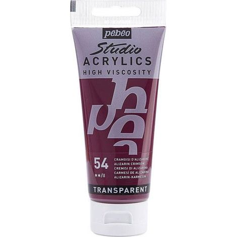 Peinture Acrylique - Pébéo - Studio - Cramoisi Alizarine - 100 ml - Satiné (1/3)