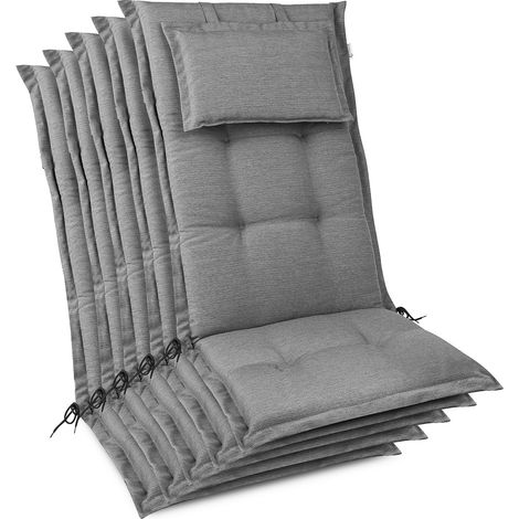 5x Premium Hochlehnerauflage 120x50x7cm, Hellgrau (1/4)