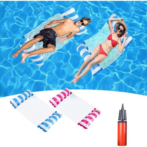 Inflatable Hammock, 2 PCS 4-in-1 Inflatable Sea Mattress Floating Bed Multipurpose, for Summer Games Children Adults Pool and Beach Party MUMU (1/4)
