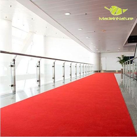Madeinnature – Tapis rouge événementiel 1x2m – 300 g/m² – 100% polyester – Pour intérieur et extérieur – Entretien facile