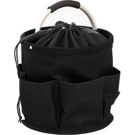 Panier de rangement pliable et multifonctionnel avec compartiments et cordon de serrage sur le dessus - Bac de rangement de 17 litres en tissu Oxford pour les pique-niques, la plage, le shopping et l' (1/3)