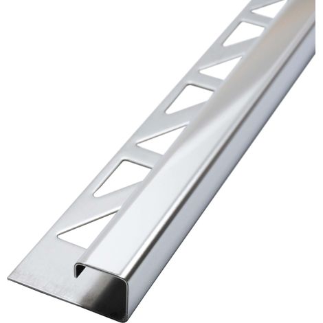 Profilé de finition pour carrelage en acier inoxydable poli 2m x 8mm – Profil carré résistant pour pièces humides – 1 pièce