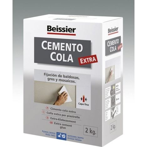 Cemento Cola Extra 2kg Resistente Agua Interior Exterior Blanco Beissier