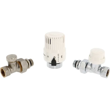 Tête thermostatique Pas de 30x1,5 + corps chromé 1/2" (15/21) Droit + raccord - Thermador