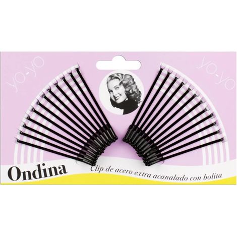 Eurostil acanalado clips acero con bolita negra 50mm pack 1un