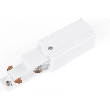 Connecteur d'alimentation pour rail triphasé de surface - - Blanc