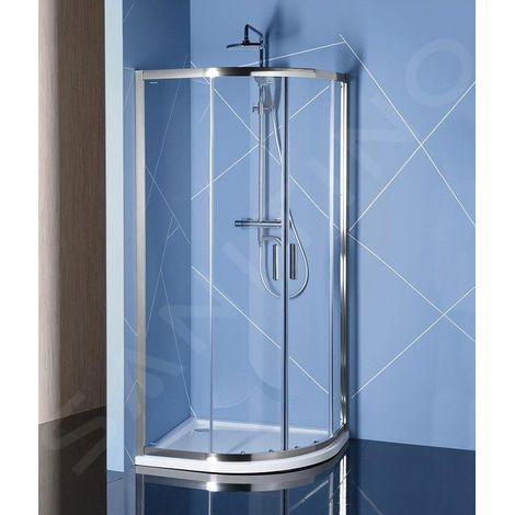 Polysan Easy Line - Cabine de douche quart de cercle, 900 x 800 mm, aluminium poli/verre clair EL2815 (1/5)