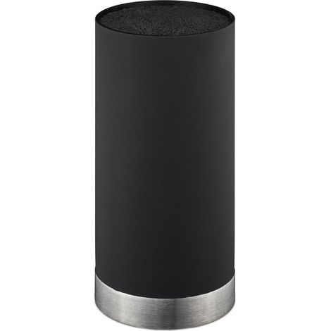 Bloque de cuchillos redondo diseño moderno cocina 22 x 11 cm almacenamiento estable de plástico negro 130007890 (1/5)