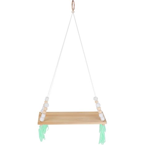 Etagère Murale En Bois - Style Rétro Vert - Pour Salon Chambre Cuisine - 35x13.8x0.9cm (1/5)