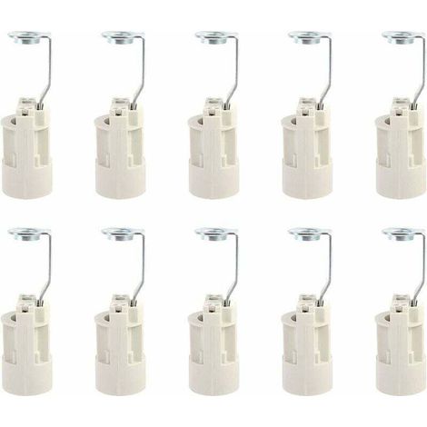 Douille E14, douille E14 réglable, adaptateur à baïonnette E14, lot de 10 (blanc)