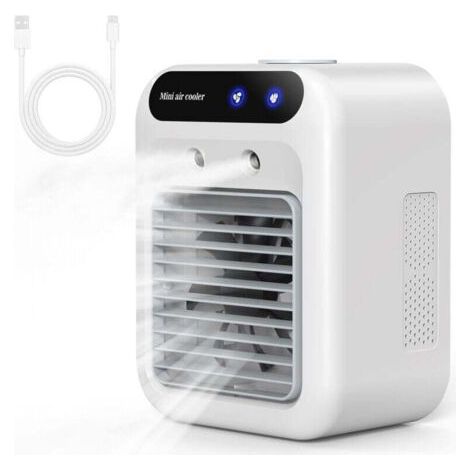 Climatiseur Portable, Climatiseur Mobile Silencieux, Refroidisseur d'air de 500 ml, Rafraichisseur dair, 2 Vitesses+2 Modes de Brumisation, Réglage de la direction du vent à 20°, Mini Climatiseur (1/5)