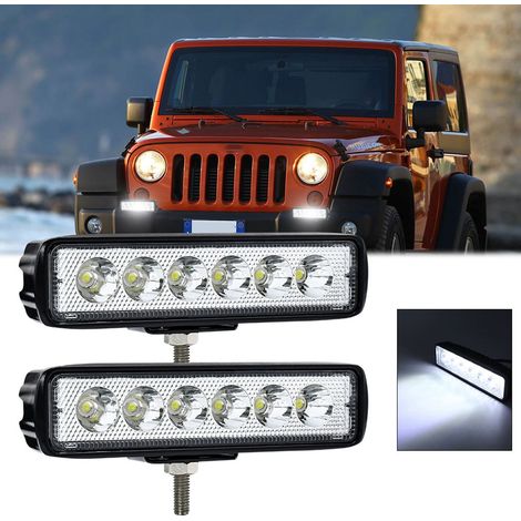 Barre lumineuse LED, 6 pouces IP68 étanche travail 6000K 30W conduite pour SUV ATV voiture camion
