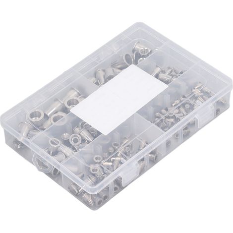 Kit de 180 écrous à riveter tête plate M3 M4 M5 M6 M8 M10 en acier inoxydable 304 (1/5)