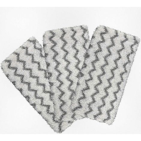 Lot de 3 lingettes de rechange lavables en microfibre pour balais vapeur, compatibles avec plusieurs marques (blanches) (1/5)
