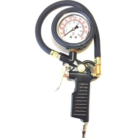 Manomètre de pression des pneus noir (1 pièce), moniteur de pression des pneus, manomètre numérique haute précision à double levier pour voiture, camion et SUV (1/5)