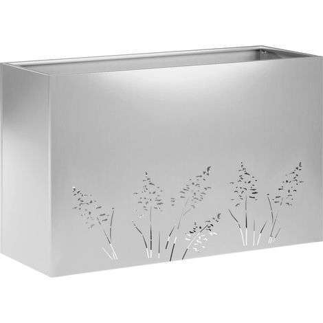 Macetero de Jardín Plateado 80 x 20 x 49 cm Acero Galvanizado vidaXL (1/5)