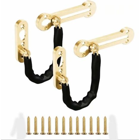 2 Pcs Verrou de Sécurité Coulissant à Chaîne, Porte Anti-vol de Verrou de Boulon, Chaîne de Porte Entrebâilleur à Chaînette Acier Inoxydable (1/5)