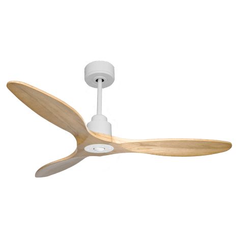 Tenerife Ring - Super destratificateur et ventilateur DC 132 cm  Blanc pales bois clair sans Lumière 25 à 35 m² (1/5)
