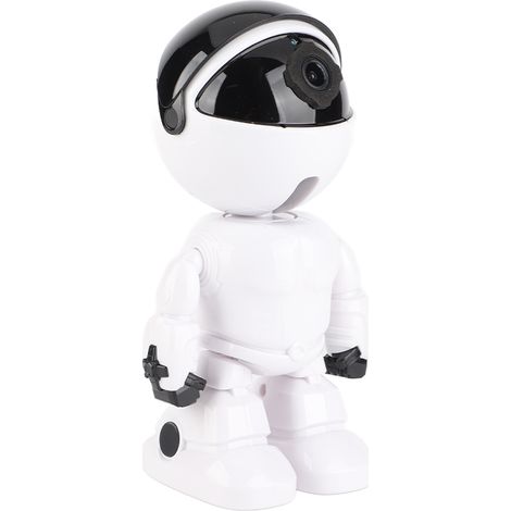 Caméra WiFi sans fil en forme de robot, vidéo HD 1080p, audio bidirectionnel, télécommande téléphonique, angle de vision horizontal de 355°, idéale pour la sécurité de votre domicile (sans carte mémoi (1/4)
