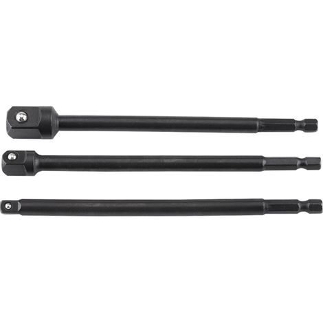 Lot de 3 adaptateurs de douille à tête carrée en acier au chrome-vinyle pour tournevis électrique (1/5)