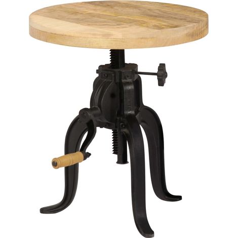 Table d'appoint Bout de canapé Table Basse 45x (45-62) cm Bois de manguier massif et fonte NXETH756579 (1/5)