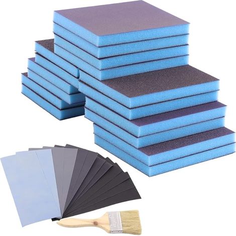 blocs de ponçage en éponge ultra fine pour humide et sec, tailles feuilles papier abrasif, Grain 36-5000 (1/5)