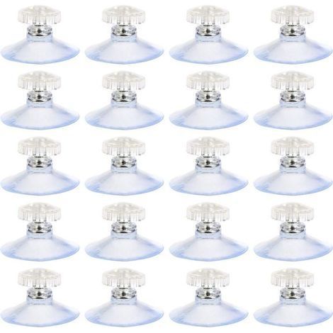 Ventouse avec Vis 20pcs, Ventouses avec Écrous, Ventouse en Plastique, Ventouses pour Vitres, Verre de Table, Ventouses avec Filetage et Écrous Moletés, Ø45mm (1/5)