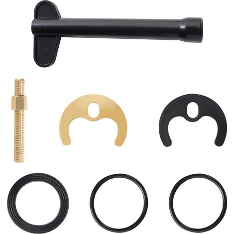 Kit de Fixation Mitigeur Monobloc, Fixation Robinet Simple Trou, avec Clé, pour Cuisine Salle de Bain Buanderie, Or (1/5)